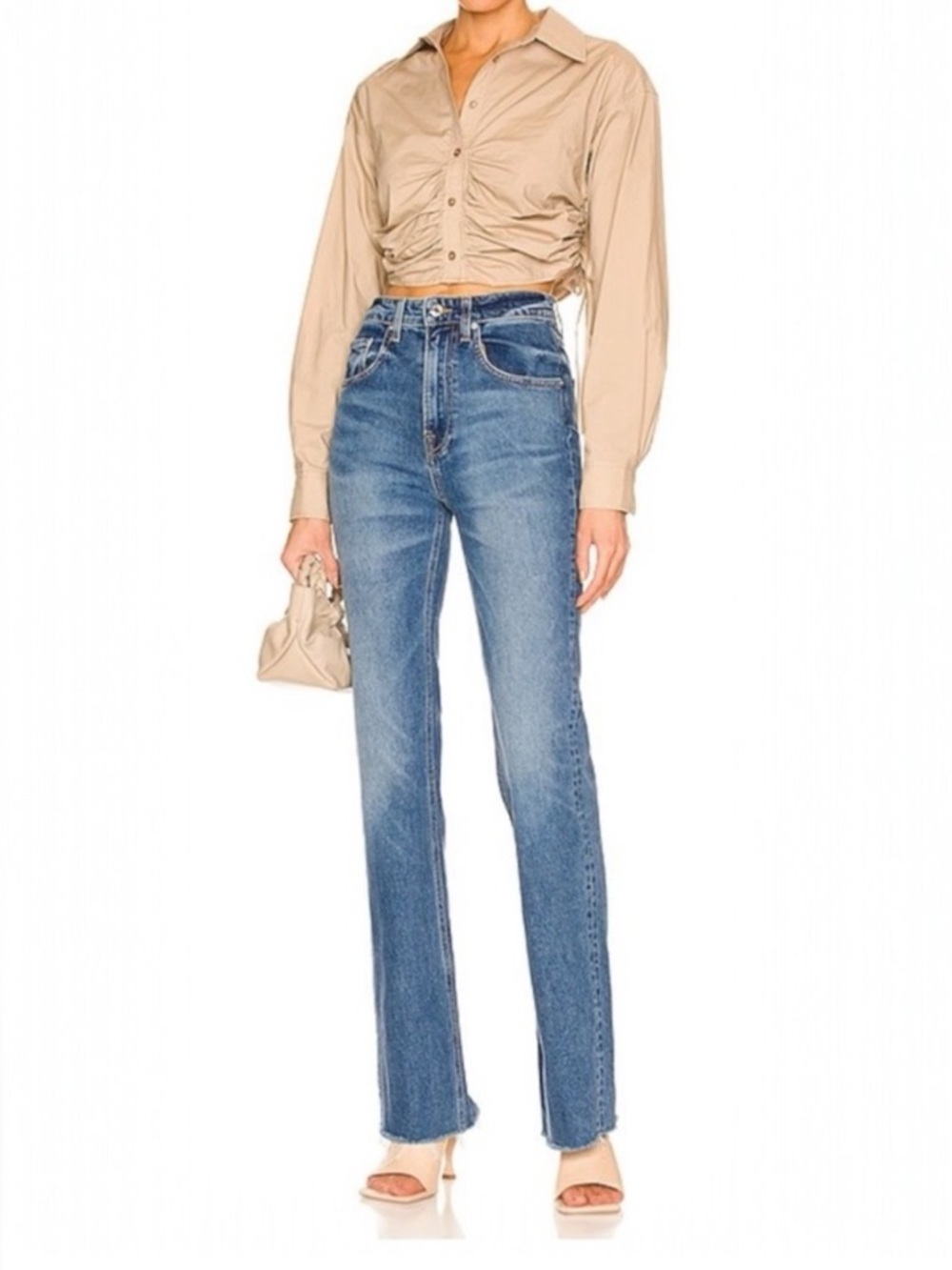 Grlfrnd High-Rise Straight Leg Women’s Jeans - Blue